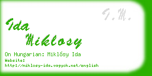 ida miklosy business card