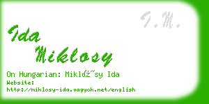 ida miklosy business card